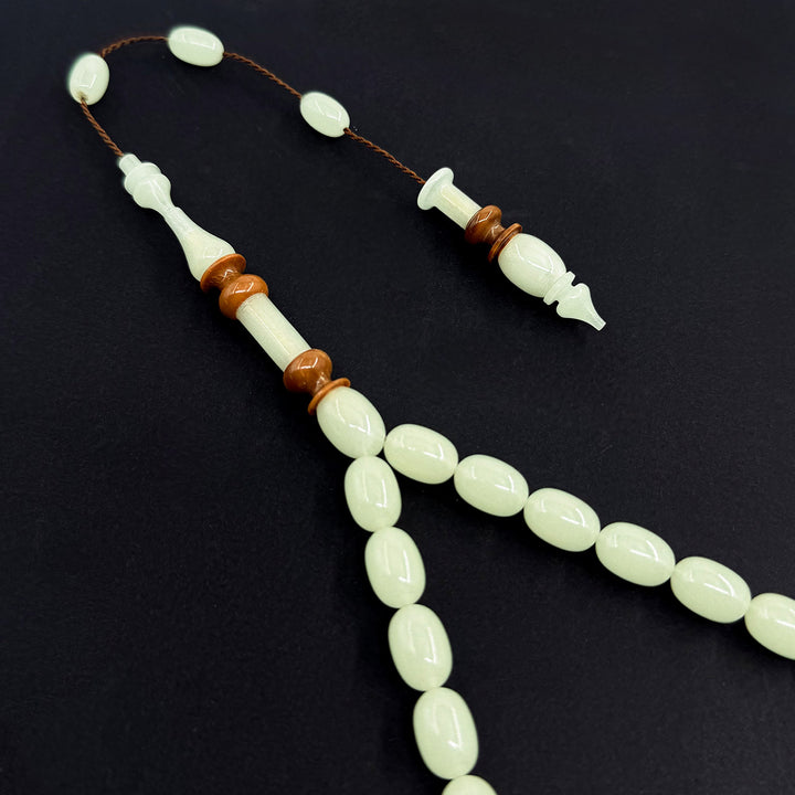 Catalin Egg Cut Tasbeeh with Embroidered Kuka Imam Bead – WATD269