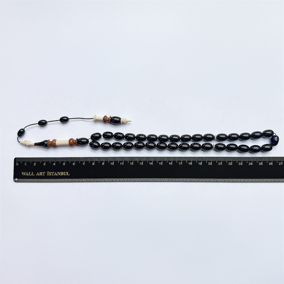 Catalin Egg Cut Tasbeeh with Embroidered Kuka Imam Bead – WATD272