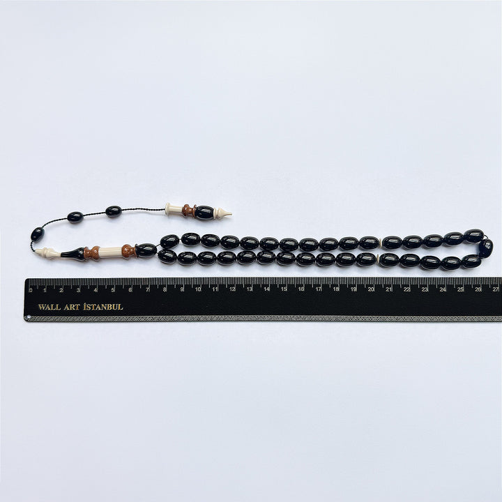 Catalin Egg Cut Tasbeeh with Embroidered Kuka Imam Bead – WATD272