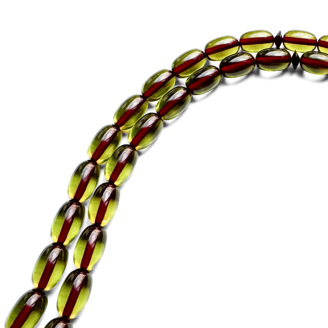 Fire Amber Egg Cut Tasbeeh with Handwoven Macramé Tassel – WATD280