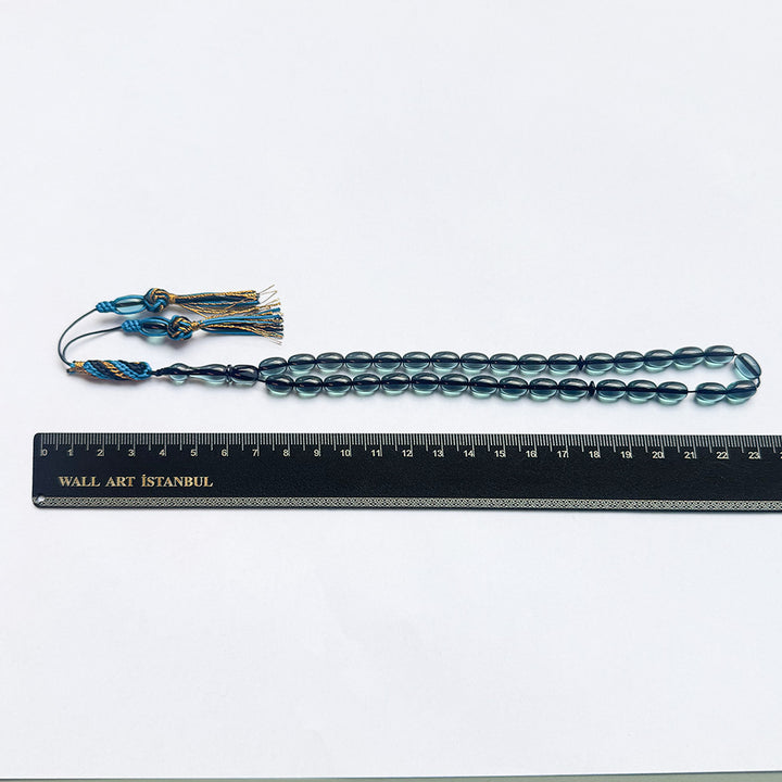 Fire Amber Egg Cut Tasbeeh with Handwoven Macramé Tassel – WATD281