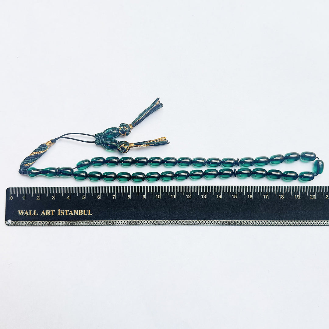 Fire Amber Egg Cut Tasbeeh with Handwoven Macramé Tassel – WATD282