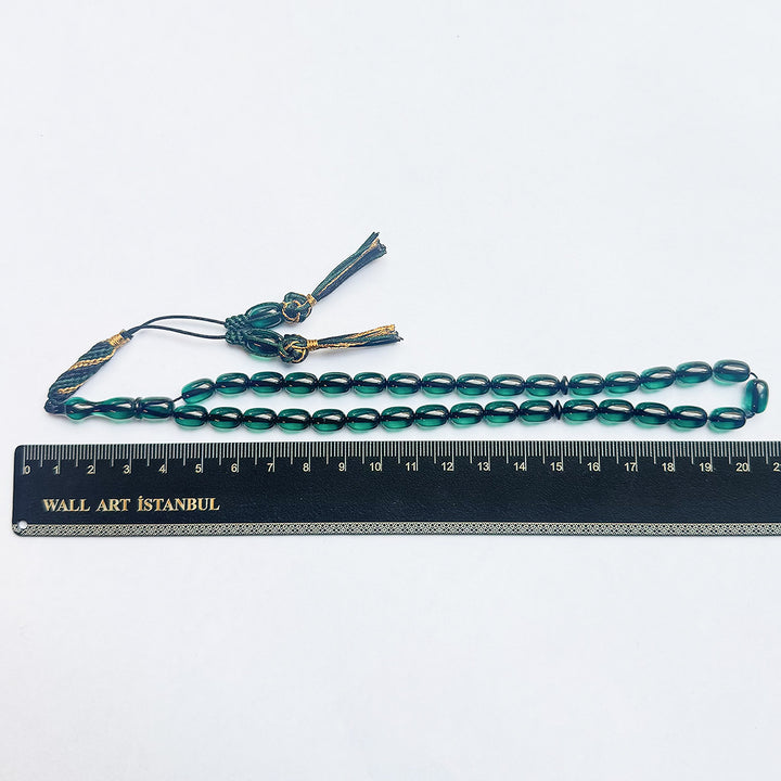 Fire Amber Egg Cut Tasbeeh with Handwoven Macramé Tassel – WATD282