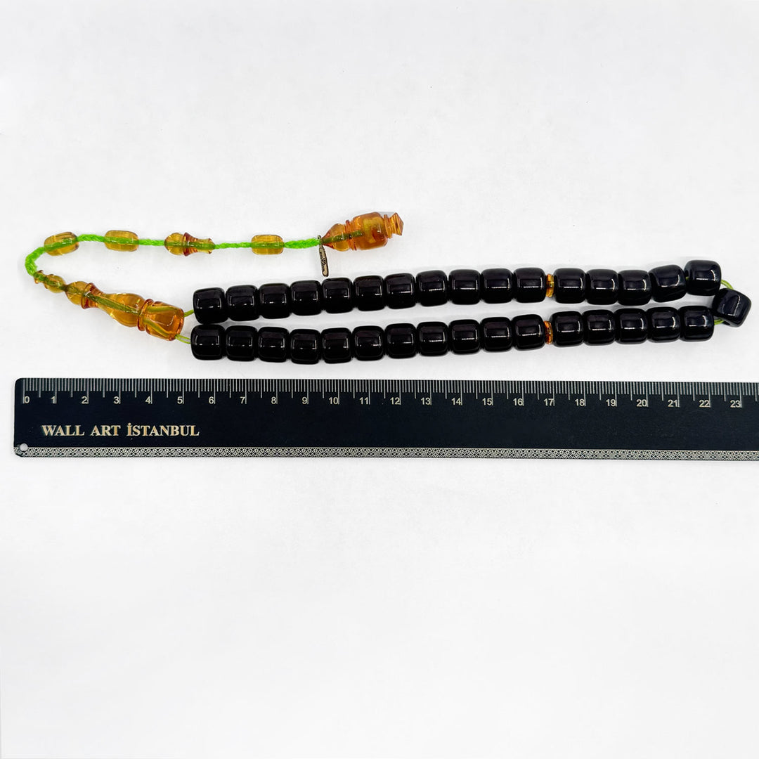 Black Grape Bead Imitation Fire Amber Tasbeeh – WATD289
