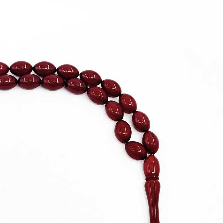 Pressed Amber Ottoman Imitation Oval Model Tasbeeh – WATD294