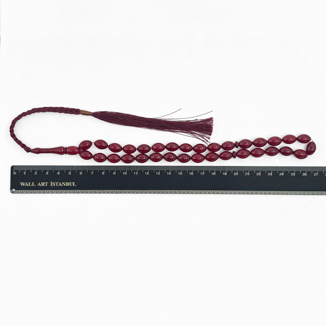 Pressed Amber Ottoman Imitation Oval Model Tasbeeh – WATD294