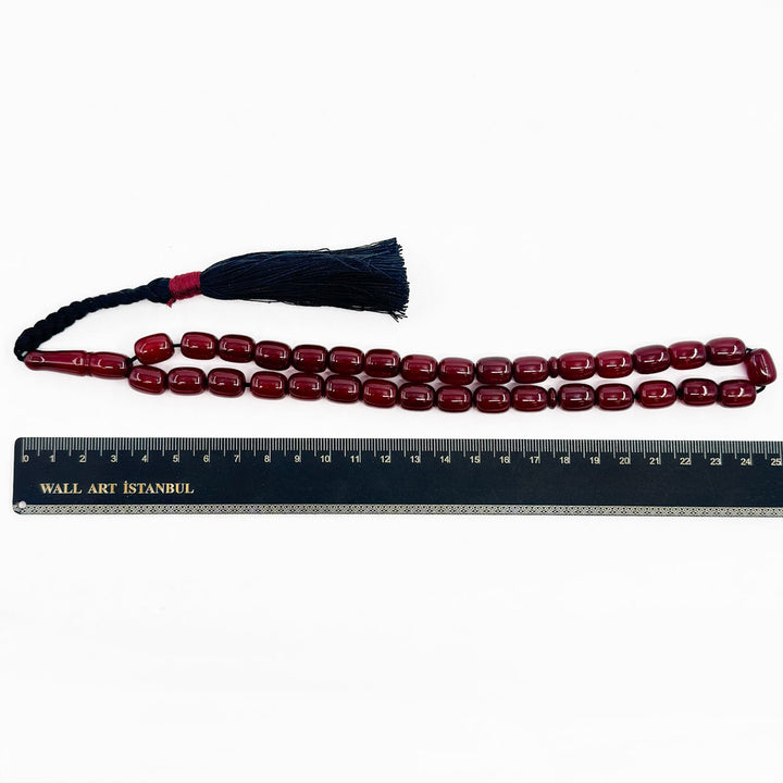 Pressed Amber Ottoman Imitation Capsule Cut Tasbeeh – WATD295