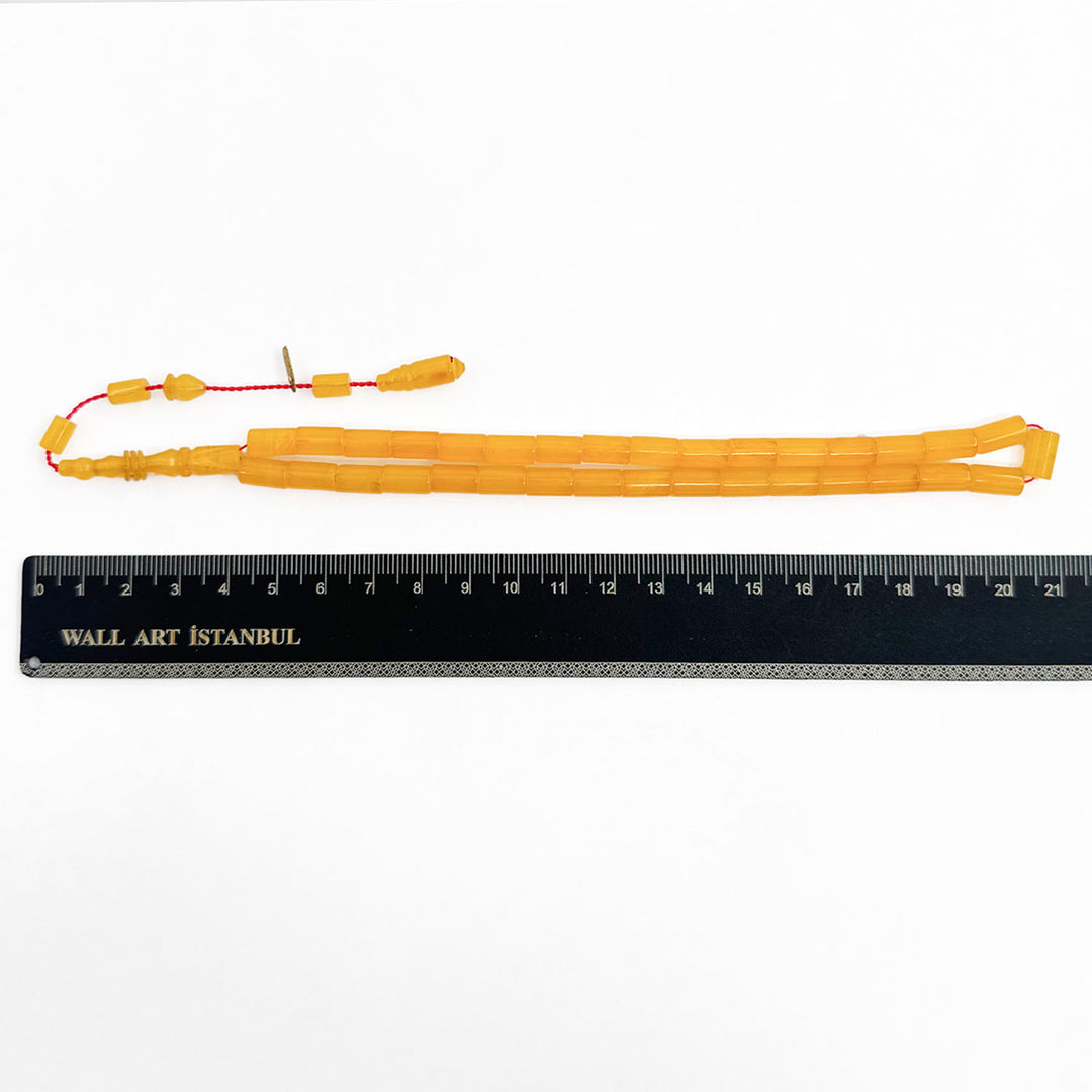 Faceted Cut Pressed Amber Tasbeeh – WATD305