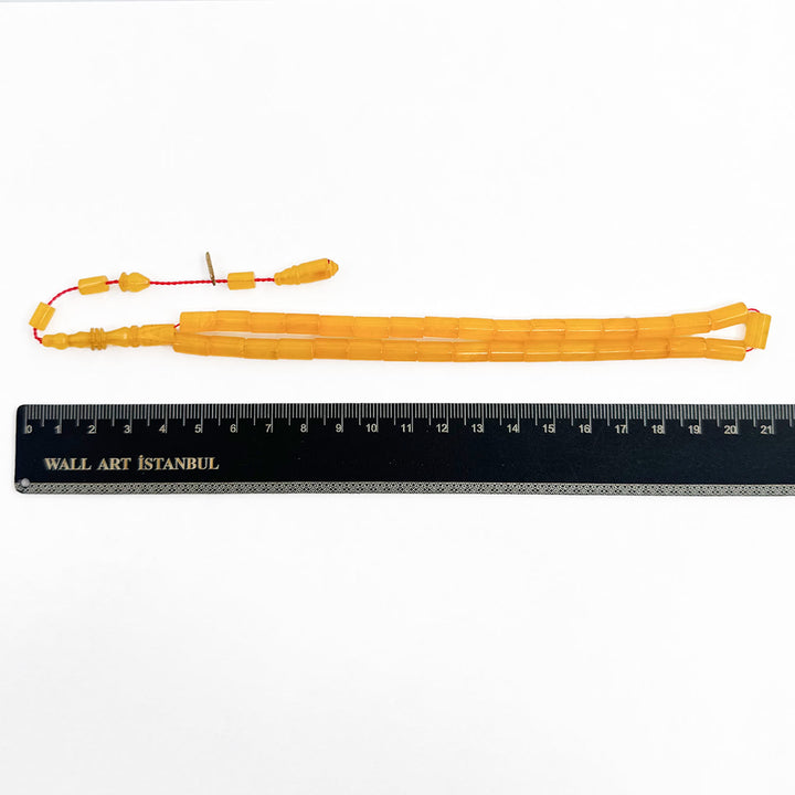 Faceted Cut Pressed Amber Tasbeeh – WATD305