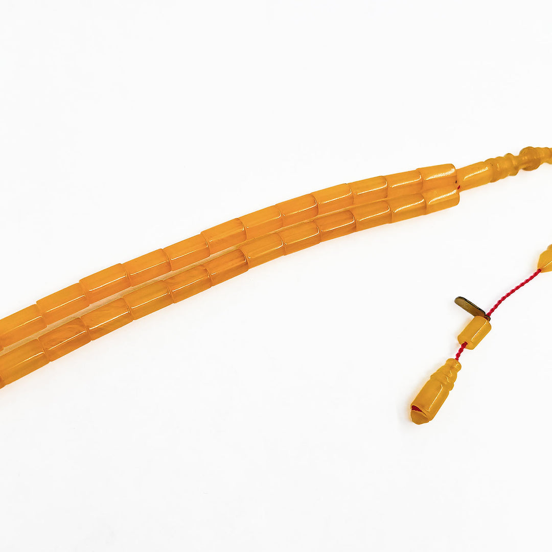 Faceted Cut Pressed Amber Tasbeeh – WATD305