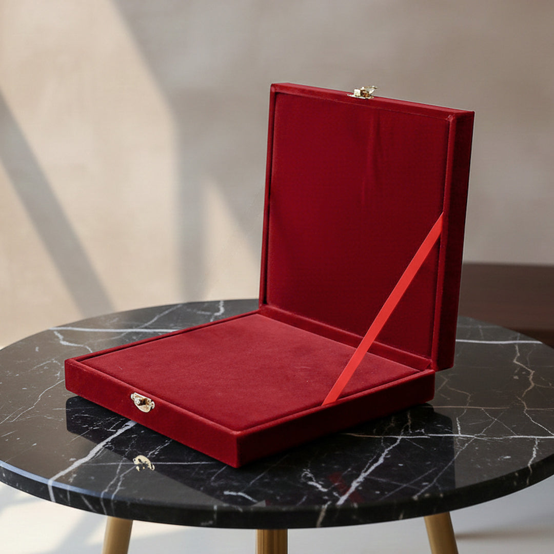 Exclusive Velvet-Covered Wooden Tasbeeh Box – WATD321