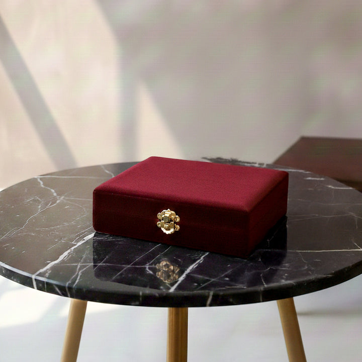 Exclusive Velvet-Covered Wooden Tasbeeh Box – WATD321