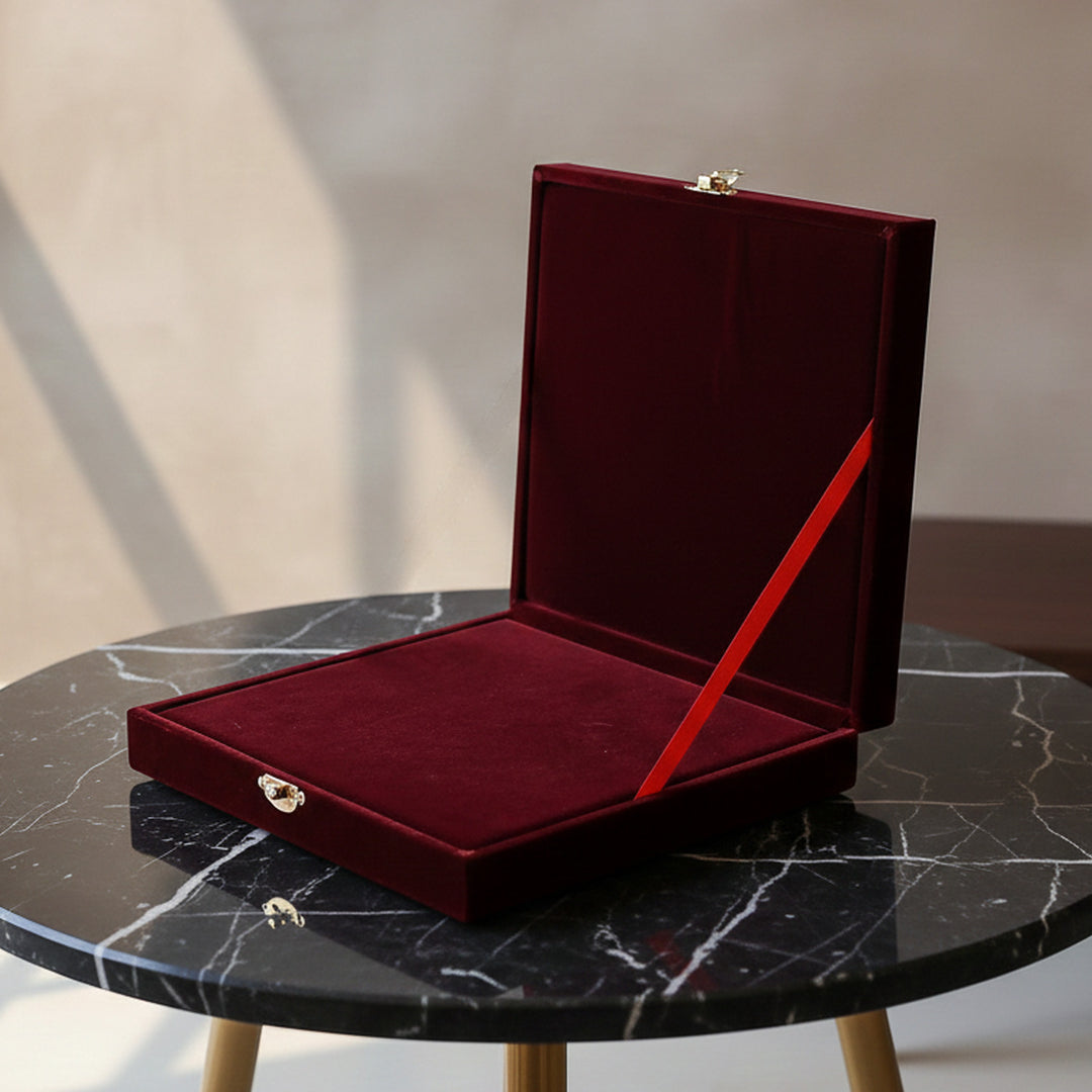 Exclusive Velvet-Covered Wooden Tasbeeh Box – WATD321