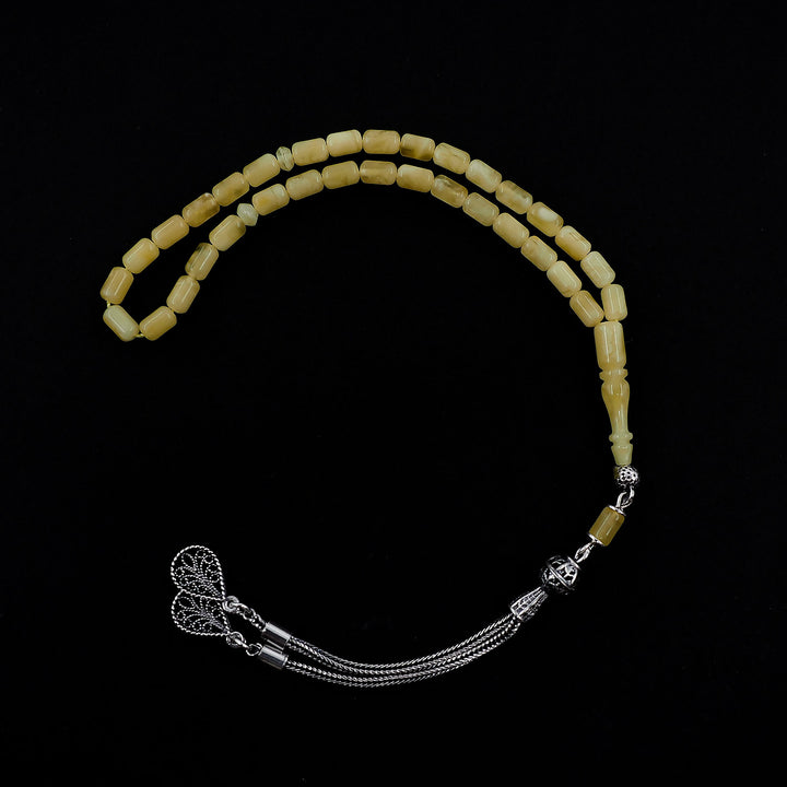 Mini Size Amber Tasbeeh with Silver Tassel – WATD325
