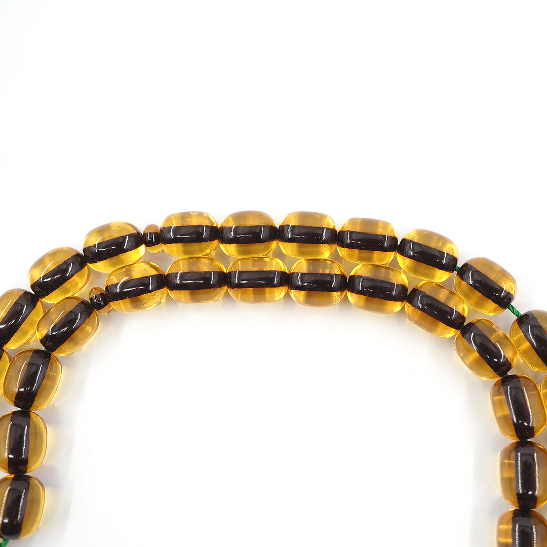 Capsule Cut Fire Amber Tasbeeh with Multicolor Tassel – WATD346