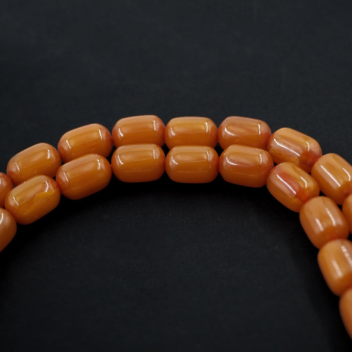 Capsule Cut Pressed Amber Tasbeeh with Cream Tassel – WATD350