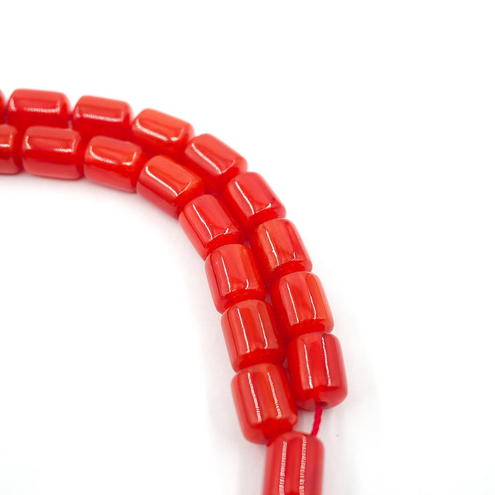 Capsule Cut Red Pressed Amber Tasbeeh with Red Tassel – WATD354