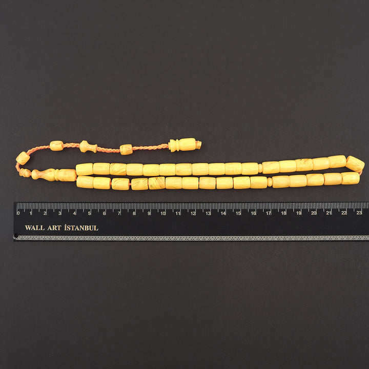 Master Signed Pressed Amber Tasbeeh with Faceted Cut &amp; Countersunk Beads – WATD373