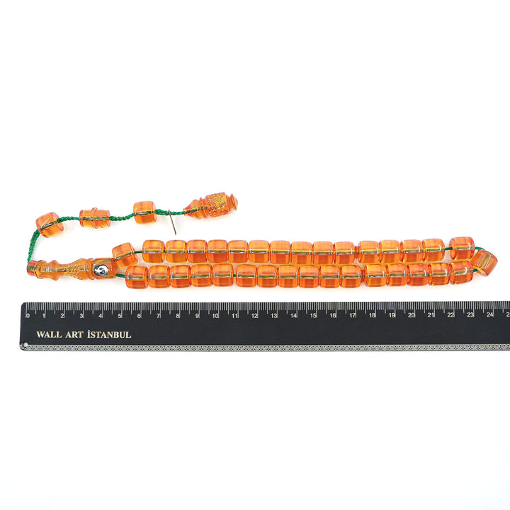 Master Signed Fire Amber Tasbeeh Featuring Engraved Imam Bead &amp; Countersunk Drill – WATD374