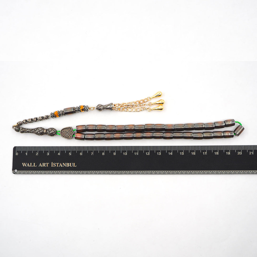 Premium Color-Changing Natural Stone Tasbeeh with Brass Tassel – WATD376