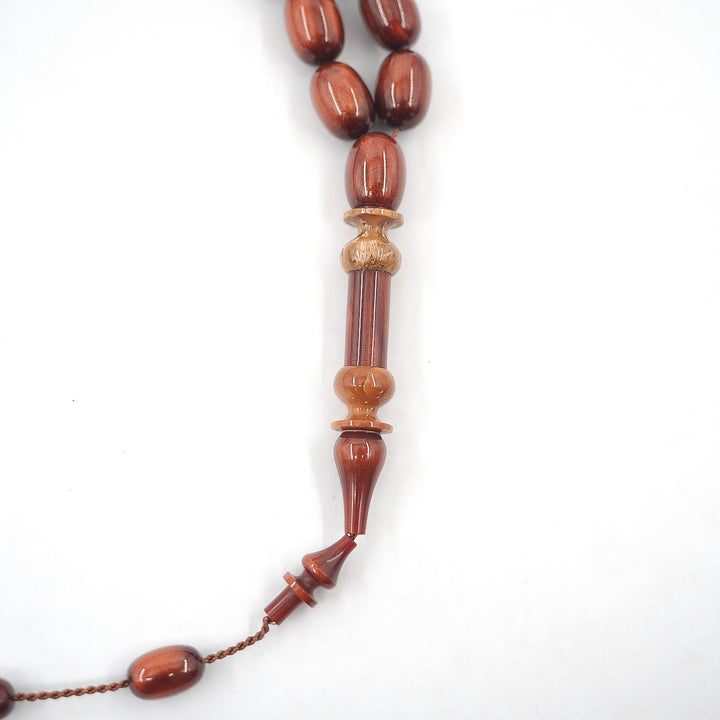Egg Cut Catalin Tasbeeh with Kuka Wood Inlaid Imam Bead – WATD381
