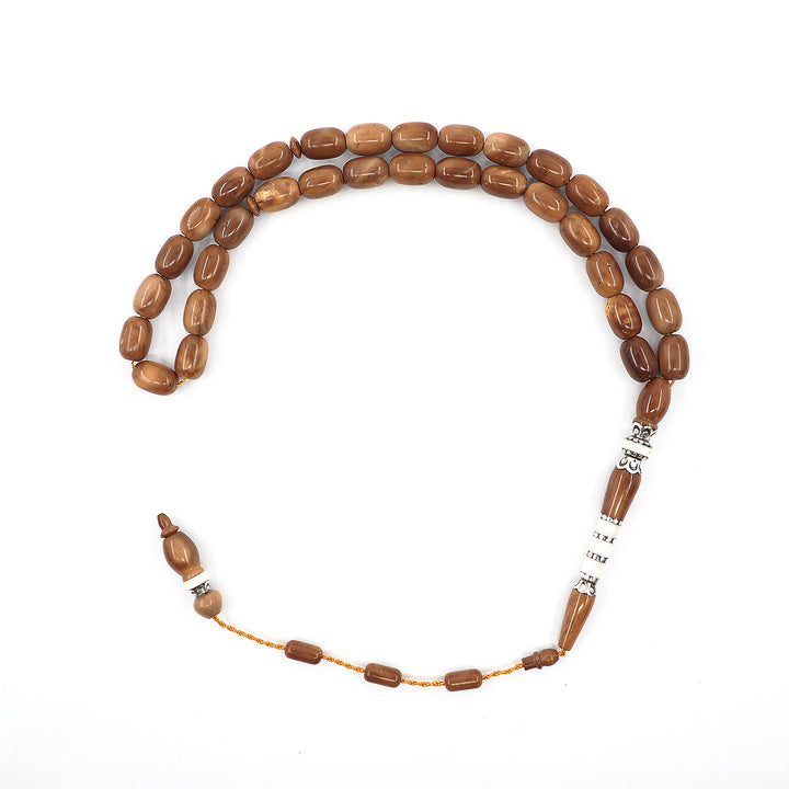 Premium Kuka Wood Tasbeeh with Capsule Cut Beads &amp; Silver-Engraved Imam Bead – WATD400