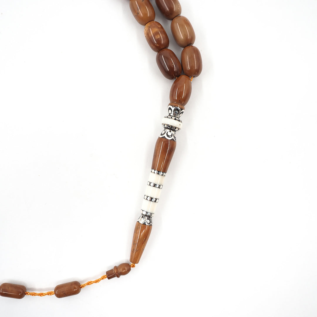 Premium Kuka Wood Tasbeeh with Capsule Cut Beads &amp; Silver-Engraved Imam Bead – WATD400