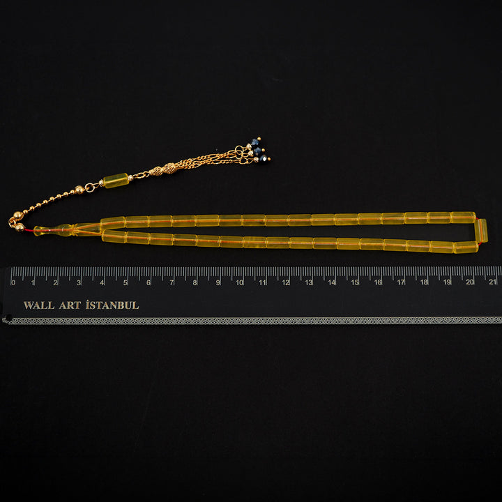 Mastercrafted Capsule Gold-Plated Cut German Bakelite Prayer Beads with Silver Tassel – WATD409