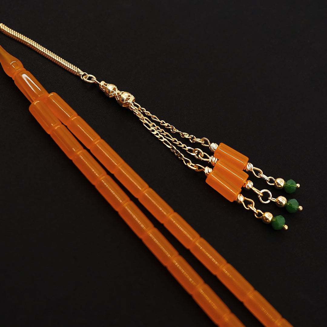Mastercrafted Capsule Gold-Plated Cut German Bakelite Prayer Beads with Silver Tassel – WATD411