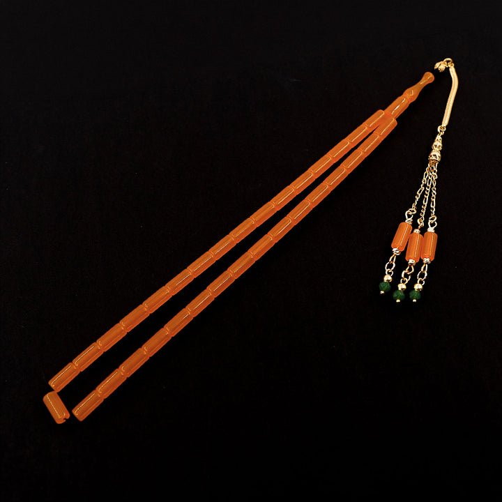 Mastercrafted Capsule Gold-Plated Cut German Bakelite Prayer Beads with Silver Tassel – WATD411