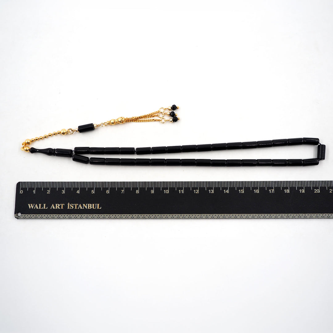 Mastercrafted Capsule Gold-Plated Cut German Bakelite Prayer Beads with Silver Tassel – WATD414