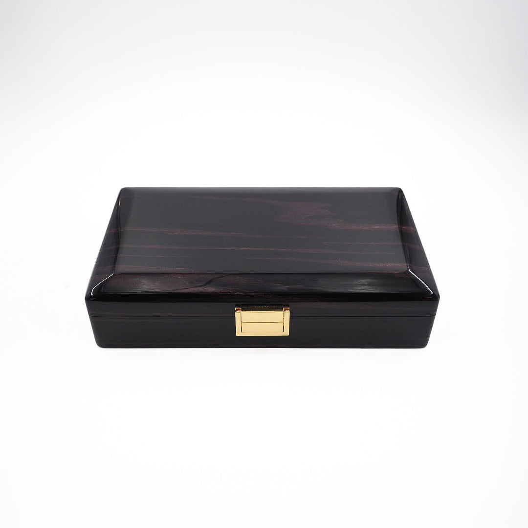 Magnificence Series Burgundy Pattern Wooden Tasbeeh & Accessories Box - WATD436