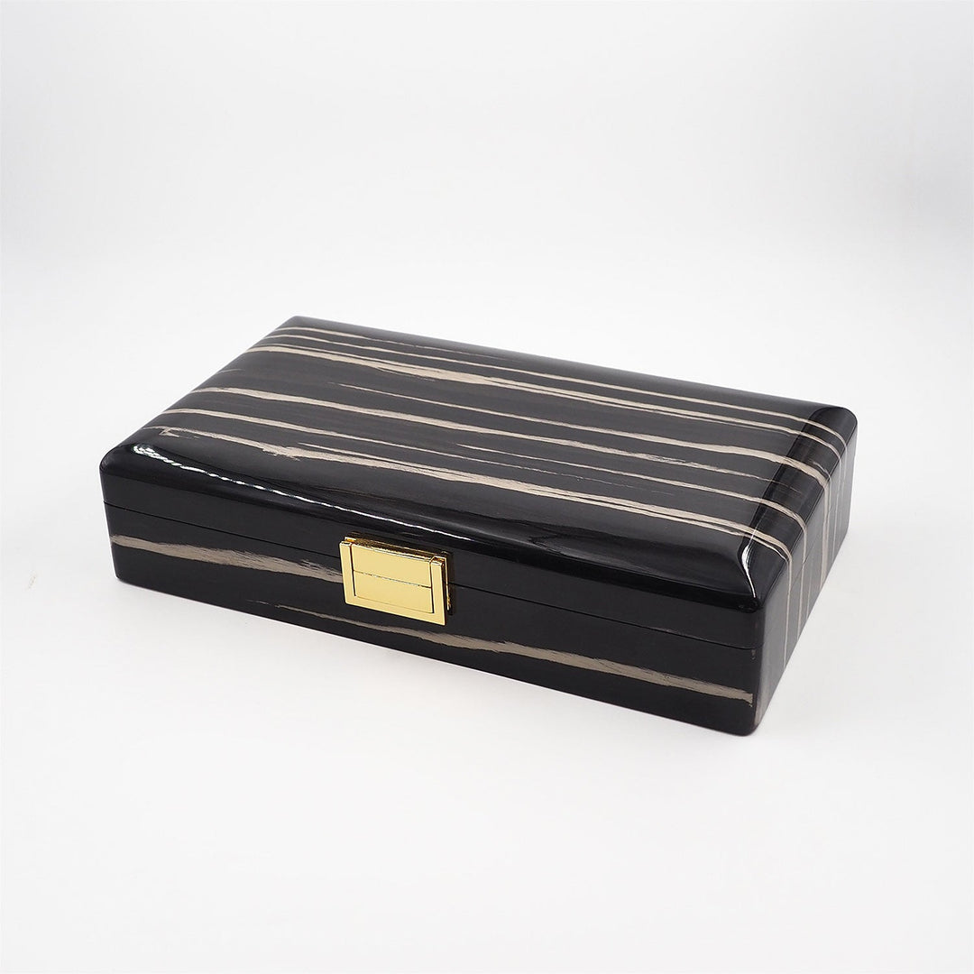 Select Series Cream Pattern Wooden Tasbeeh Box - WATD439