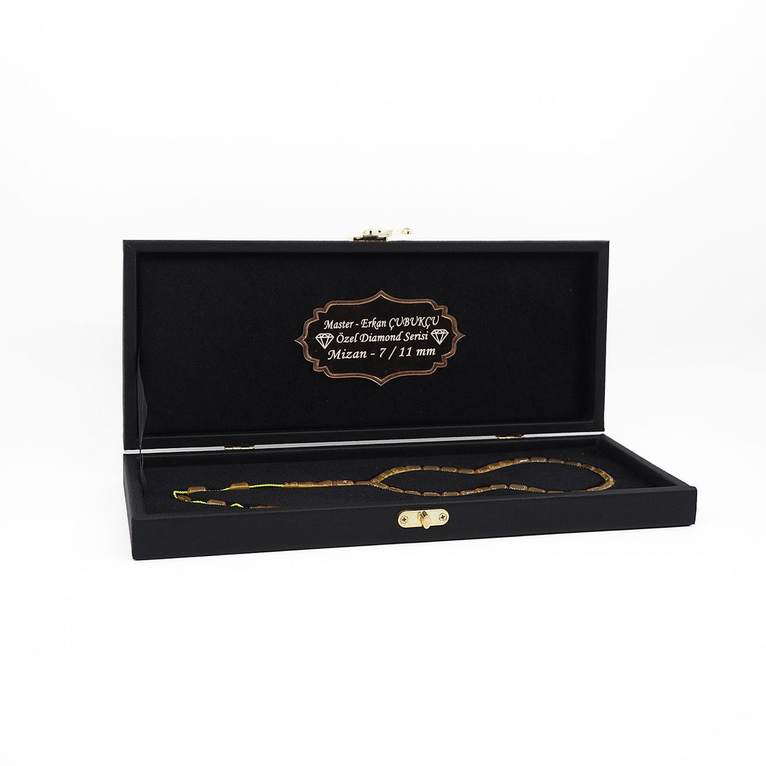 Mastercrafted Diamond-Detailed Yellow Pressed Amber Tasbeeh (Special Box) – WATD450