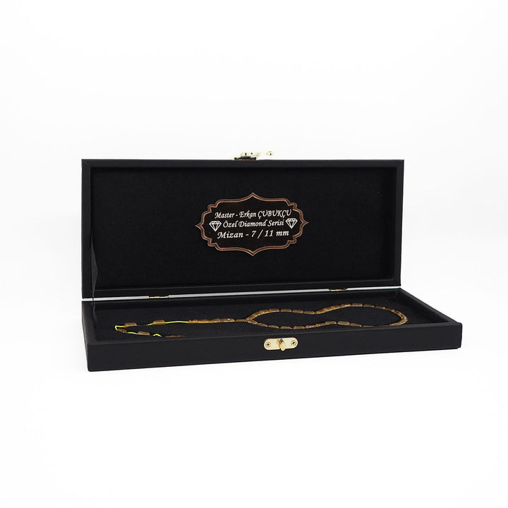 Mastercrafted Diamond-Detailed Yellow Pressed Amber Tasbeeh (Special Box) – WATD450