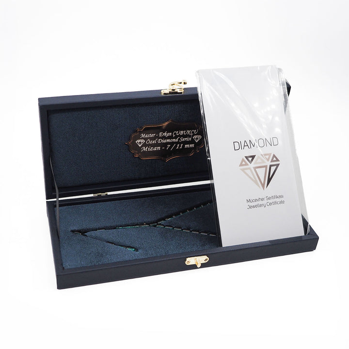 Mastercrafted Diamond-Detailed Green Pressed Amber Tasbeeh (Special Box) – WATD452