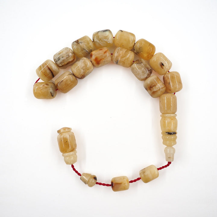Mascot Size Capsule Cut Natural Amber Tasbeeh with Premium Gift Box – WATD526