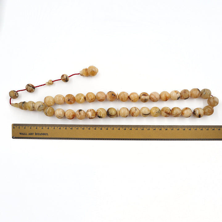 Sphere Cut Natural Amber Tasbeeh with Premium Gift Box – WATD544