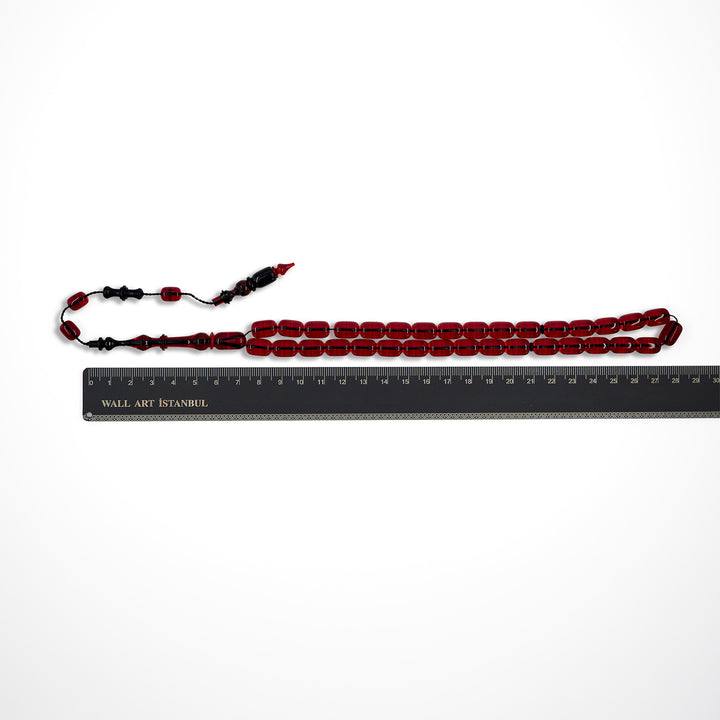 Capsule Cut Fire Amber Tasbeeh – WATD564