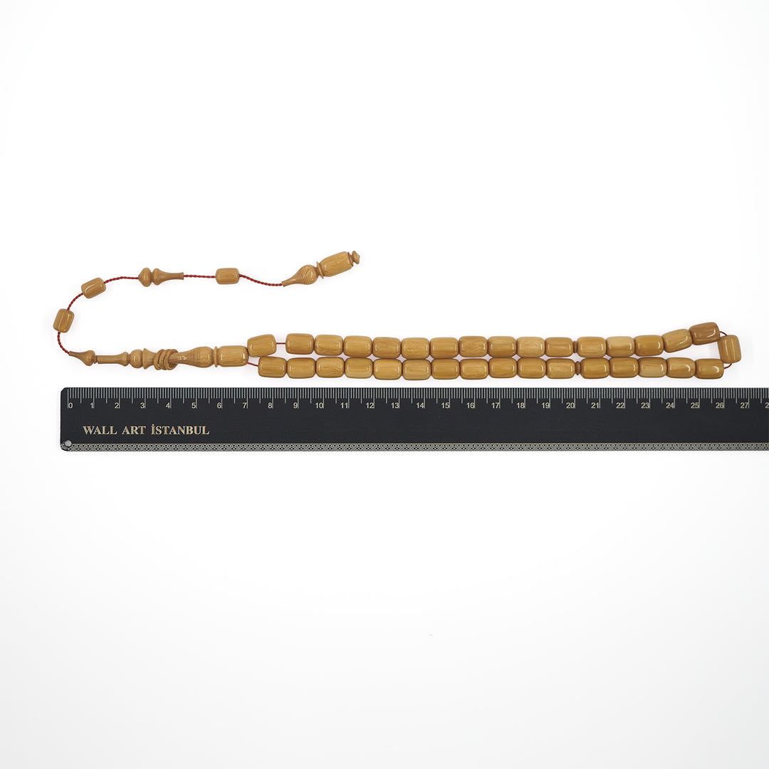 Ringed Imame Pointed Capsule Cut Pressed Amber Tasbeeh – WATD570