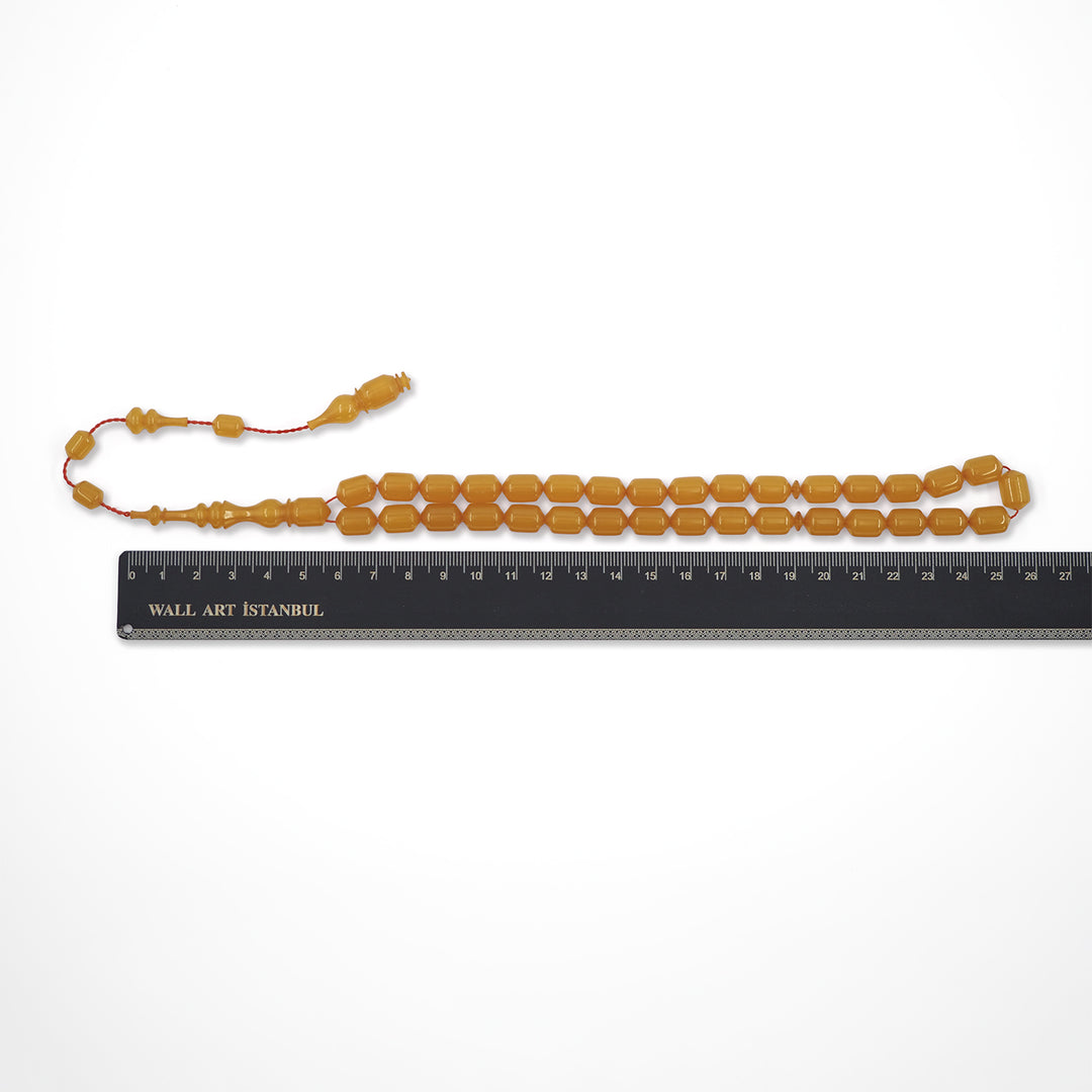 Pointed Capsule Cut Pressed Amber Tasbeeh – WATD571