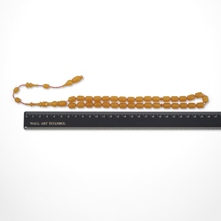 Pointed Capsule Cut Pressed Amber Tasbeeh – WATD571