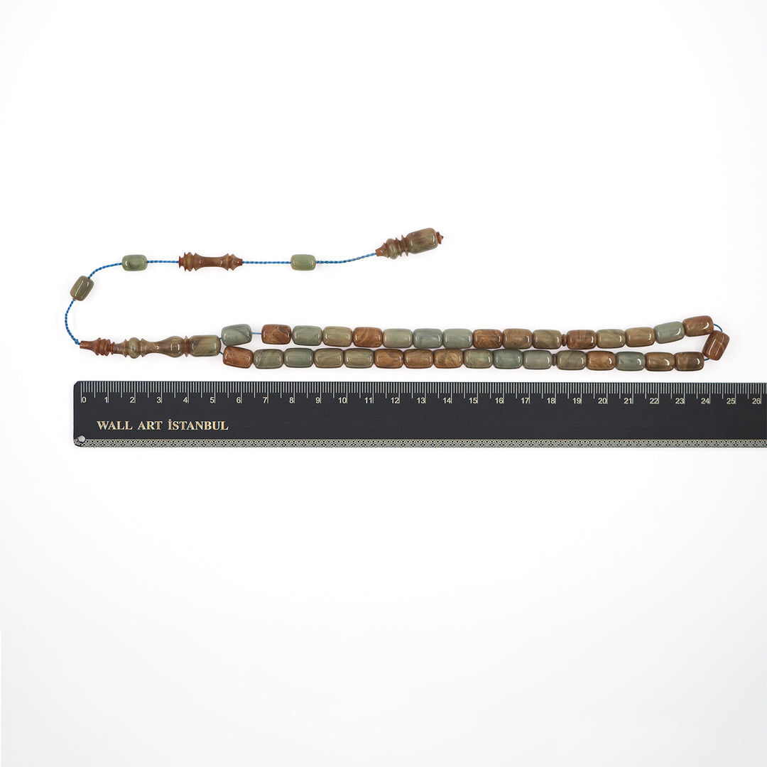 Capsule Cut Pressed Amber Tasbeeh - WATD579