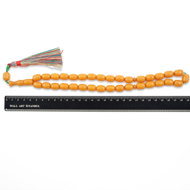 Ottoman Style Capsule Cut Pressed Amber Tasbeeh - WATD623