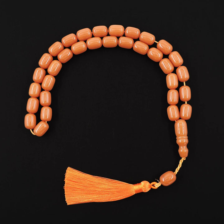 Ottoman Style Capsule Cut Pressed Amber Tasbeeh - WATD626