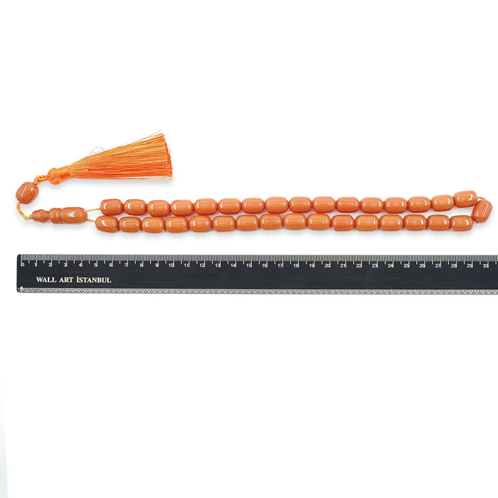 Ottoman Style Capsule Cut Pressed Amber Tasbeeh - WATD626