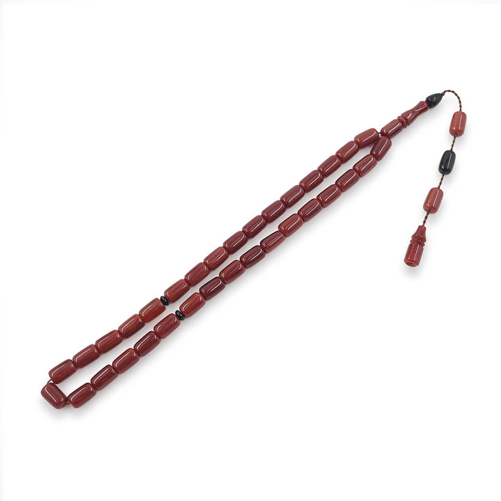 Capsule Cut Pressed Amber Tasbeeh - WATD633