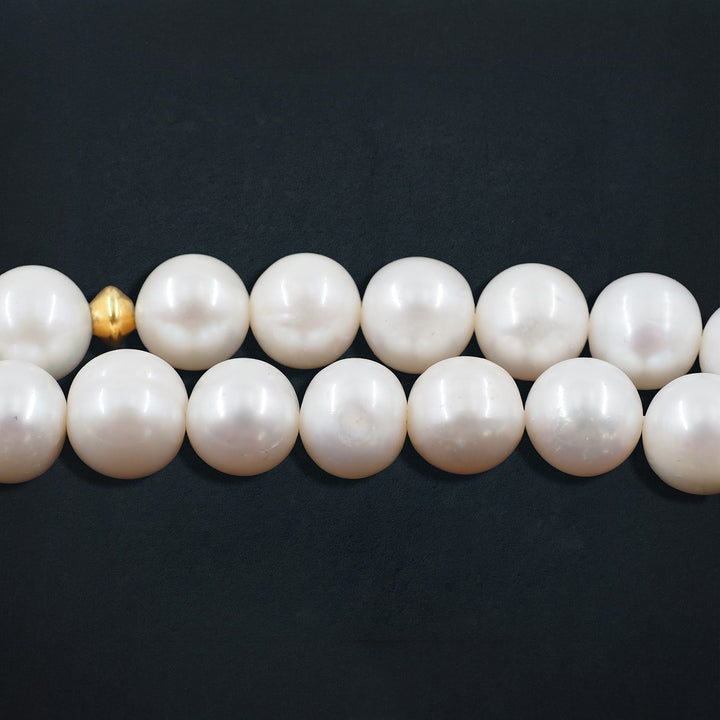 Genuine Pearl Tasbeeh with Crescent &amp; Star Theme and Gold-Plated 925 Sterling Silver Tassel - WATD651
