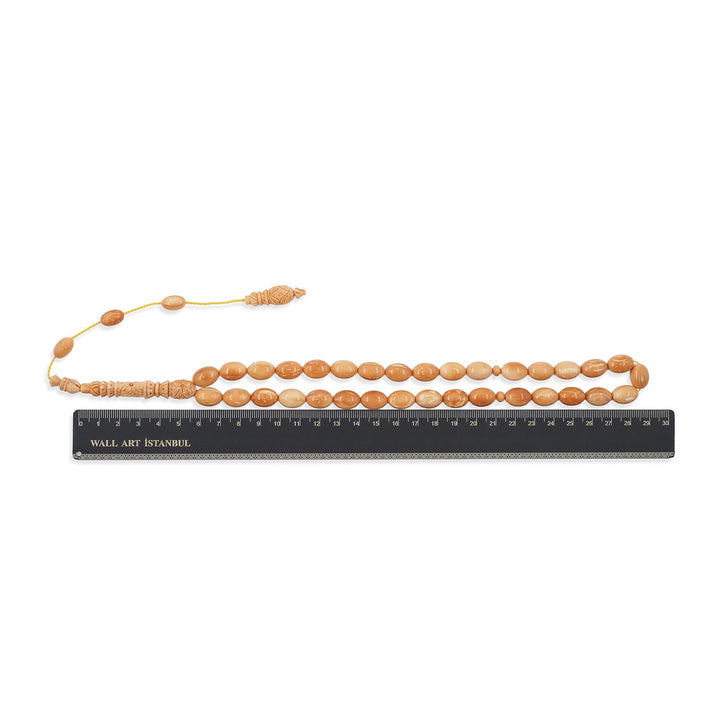 Saray Kuka Wood Tasbeeh with Nakkash Imam Bead and Oval Cut - WATD655