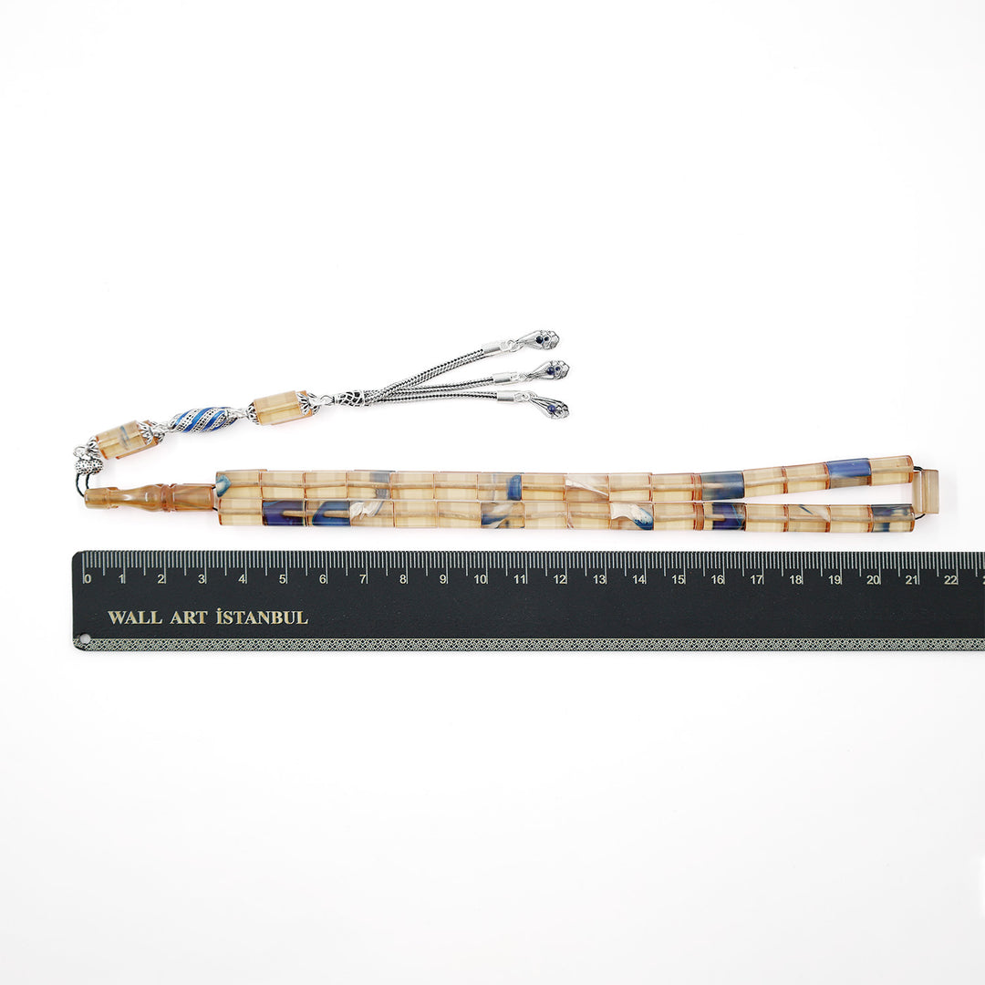 Fire Amber Tasbeeh with Silver Tassel – WATD659